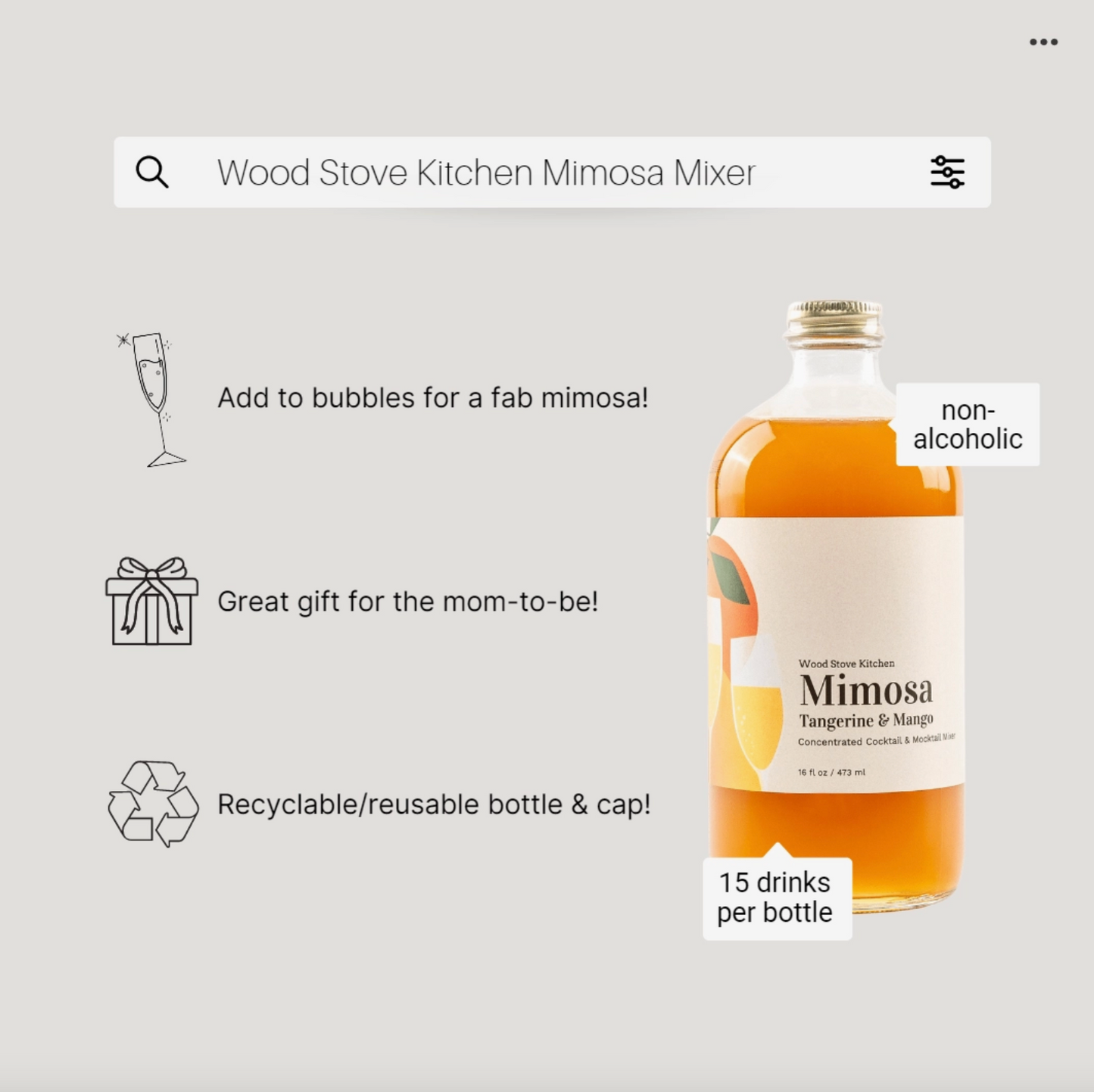 Mimosa Mixer w/ Tangerine & Mango Mocktail Syrup, 16 Fl oz image 3