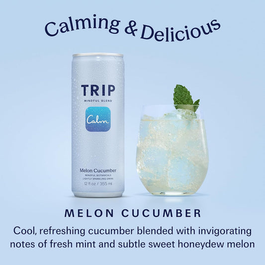 TRIP x Calm Melon Cucumber Mindful Blend Sparkling Drink