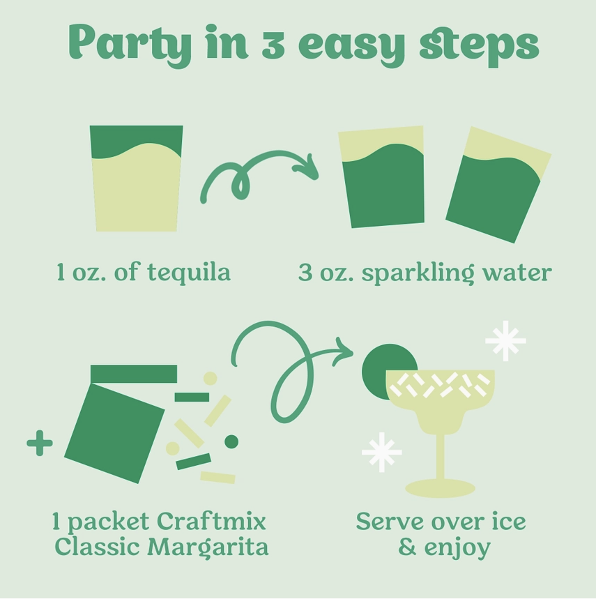 Classic Margarita Cocktail Mixers - 12 Servings