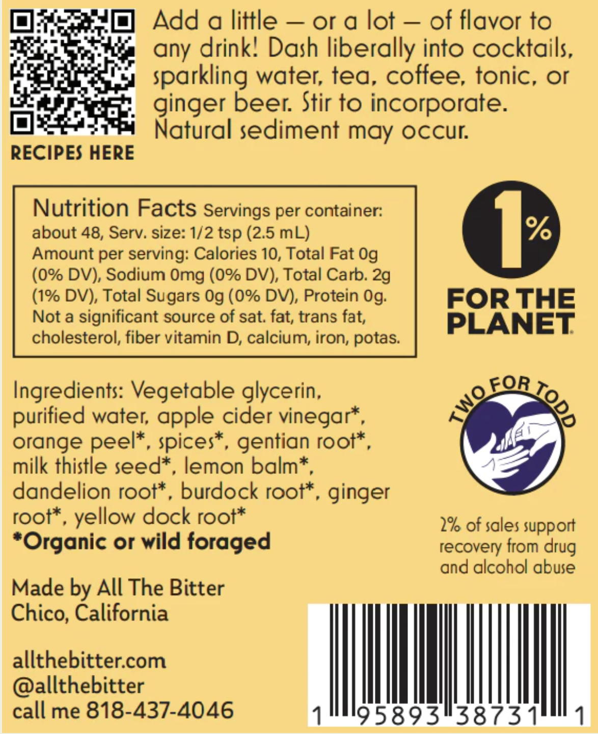 Orange Bitters (Non-Alcoholic) 4oz
