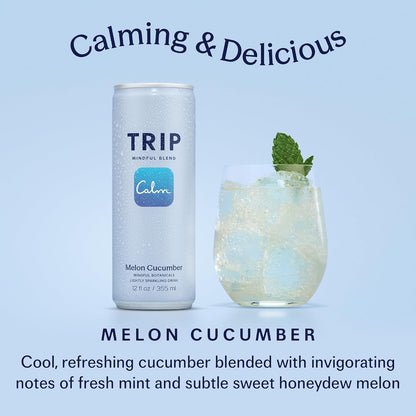 TRIP x Calm Melon Cucumber Mindful Blend Sparkling Drink