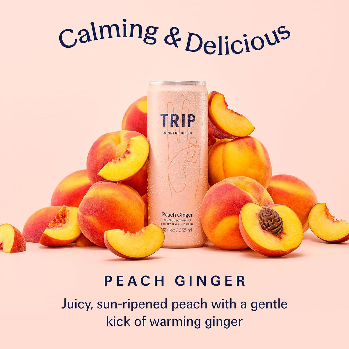 TRIP Peach Ginger Mindful Blend Sparkling Drink