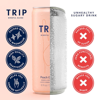 TRIP Peach Ginger Mindful Blend Sparkling Drink