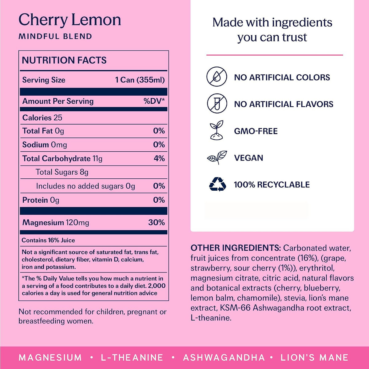 TRIP Cherry Lemon Mindful Blend Sparkling Drink