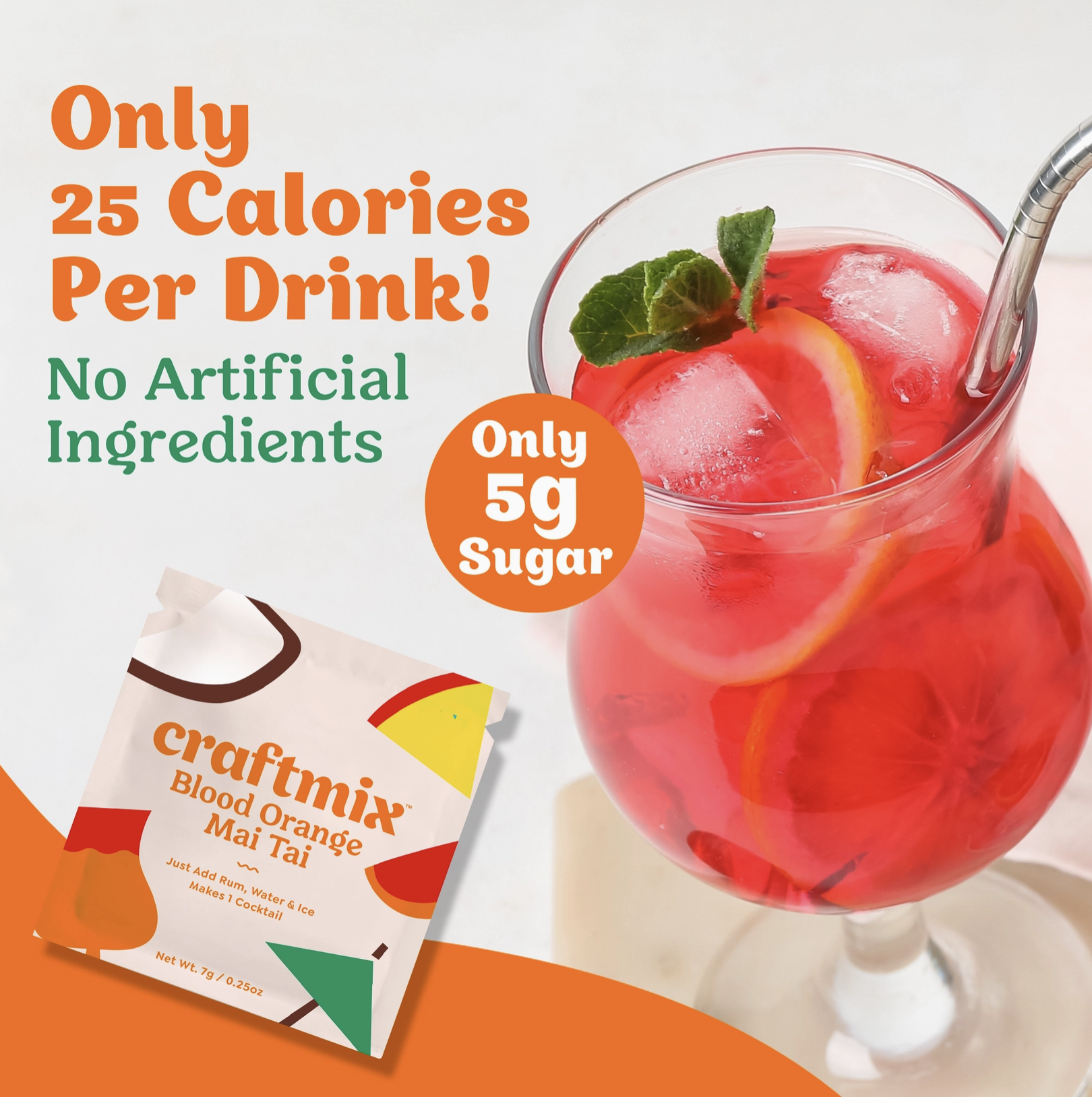 Blood Orange Mai Tai Mocktail Mixer Single Packet