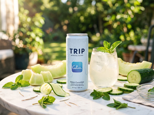 TRIP x Calm Melon Cucumber Mindful Blend Sparkling Drink