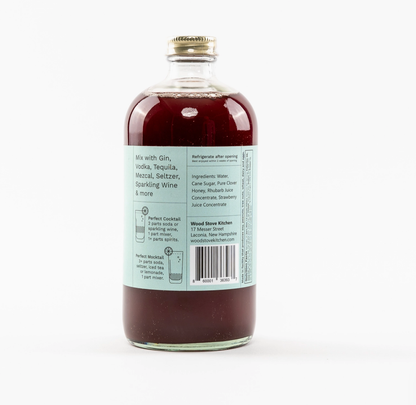 Water, Cane Sugar, Rhubarb Craft Juice Concentrate (Apple Juice Concentrate, Pear Juice Concentrate, Natural Rhubarb Flavor, Citric Acid, Rhubarb Juice Concentrate), Strawberry Craft Juice Concentrate (Apple Juice Concentrate, Aronia Berry Juice Concentrate, Strawberry Juice Concentrate, Citric Acid, Natural Flavor)