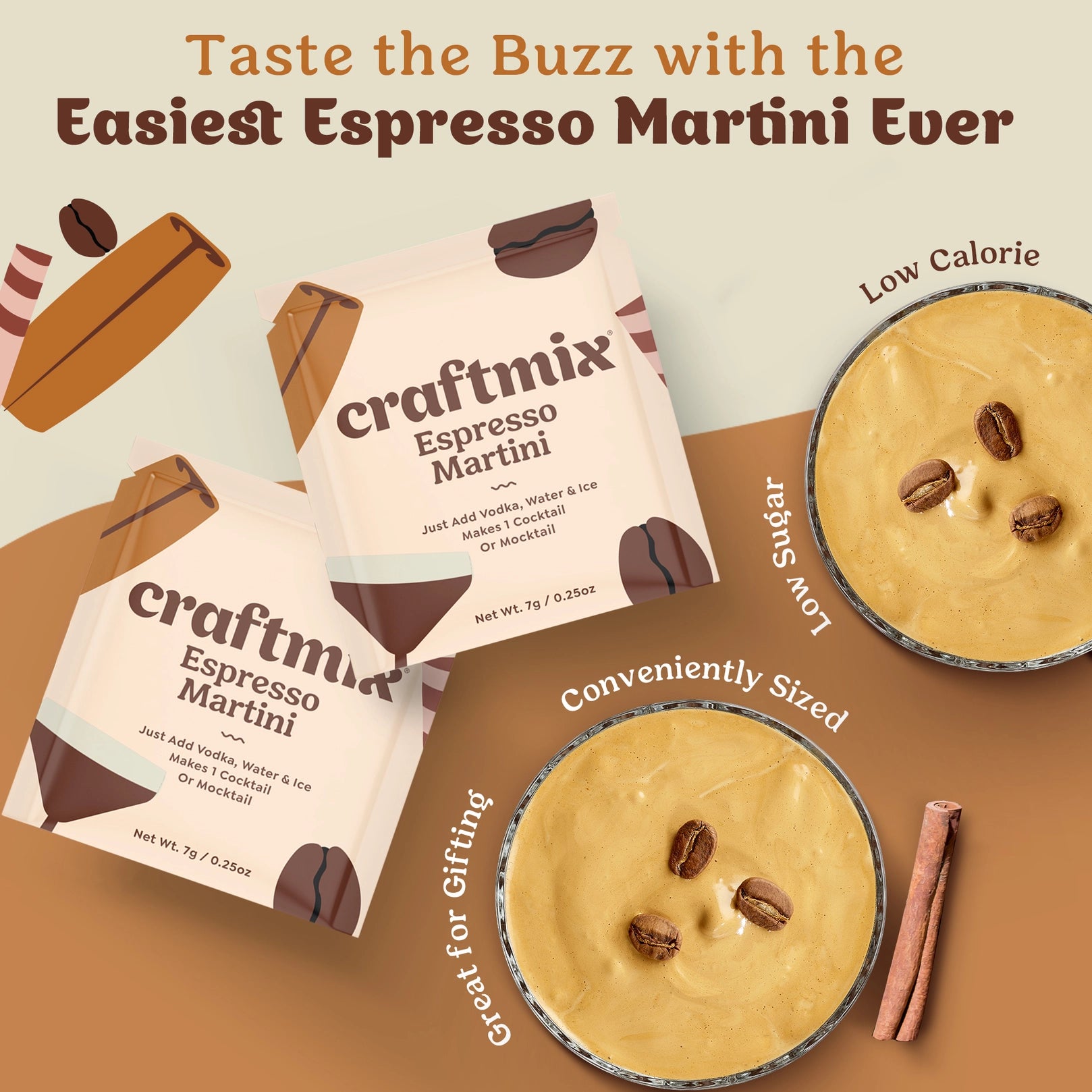 Espresso Martini Mocktail Mixer Single Packet image 1
